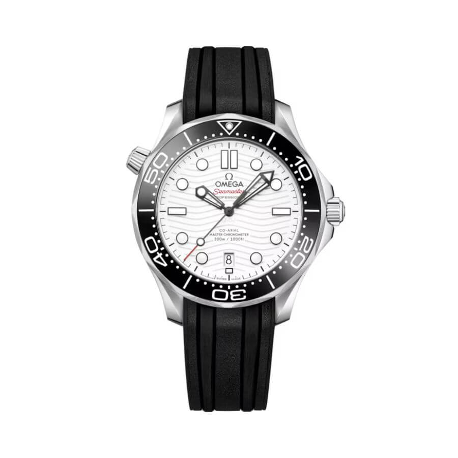 Omega Seamaster Diver Black Rubber White Dial Calibre 8800