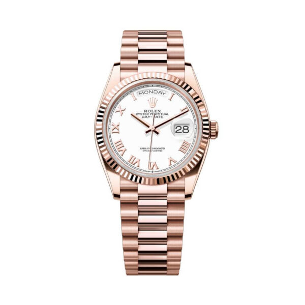 Rolex Day-Date White Dial Rose Gold Swiss ETA Replica